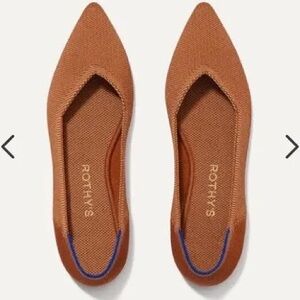 Rothy's pointed toe Women's Tan Flats in Fawn, New. 10